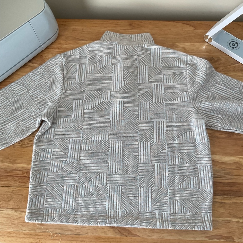 Southern Marsh Gray Patterned Zip-Up Sweater - image 4